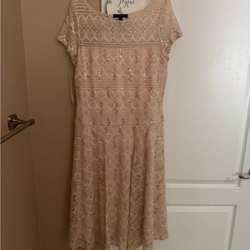 Signature by Sangria Cream Lace Dress